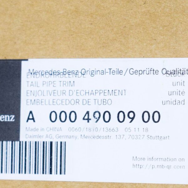 A0004900900 - NEW MERCEDES-BENZ C-CLASS W205 C43 AMG RIGHT SIDE TAIL PIPE A0004900900 ORIGINAL