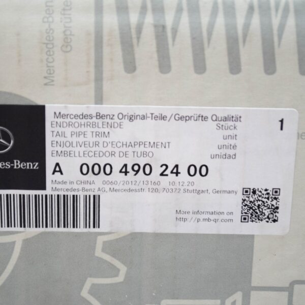 A0004902400 - NEW MERCEDES-BENZ GLE W167 REAR RIGHT EXHAUST PIPE TIP A0004902400