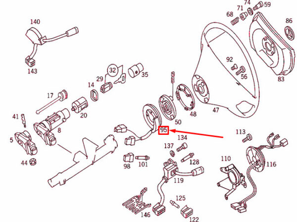 A0005426418 - NEW MERCEDES-BENZ SL R129 STEERING LOCK ANGLE SENDER UNIT A0005426418 ORIGINAL