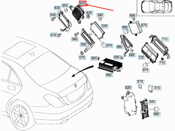 A0008270705 - NEW MERCEDES-BENZ C W205 VOLTAGE CONVERTER A0008270705 ORIGINAL