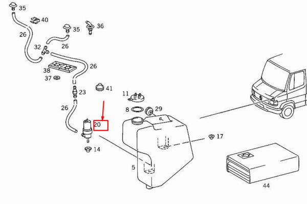 A0008603226 - NEW MERCEDES-BENZ VARIO FRONT WASHER FLUID PUMP A0008603226 ORIGINAL