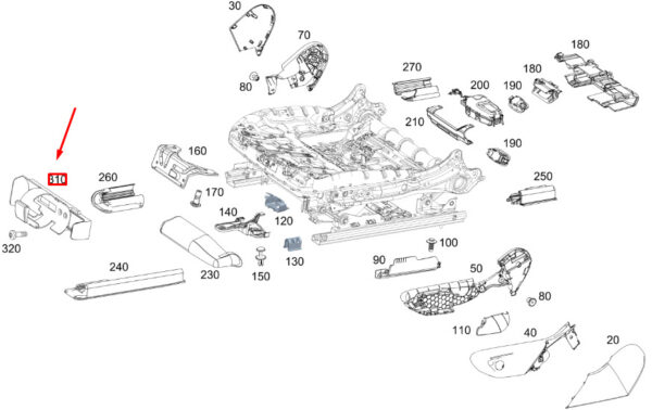 A0008603314 - NEW MB GLE W167 FRONT SEAT FIRE EXTINGUISHER BRACKET A0008603314 ORIGINAL