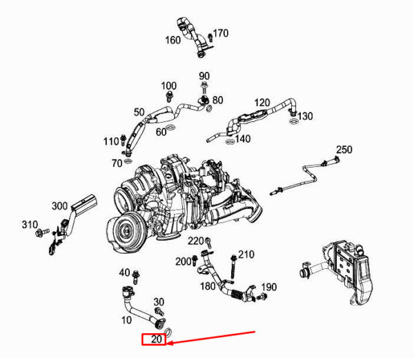 A0009978503 - MERCEDES-BENZ S W222 Engine Water Line O-Ring A0009978503 ORIGINAL