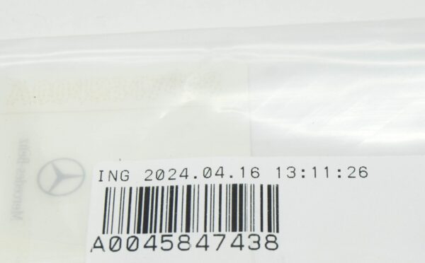 A0045847438 - NEW MERCEDES-BENZ E W211 B-PILLAR NEAR MODEL PLATE STICKER A0045847438 ORIGINAL