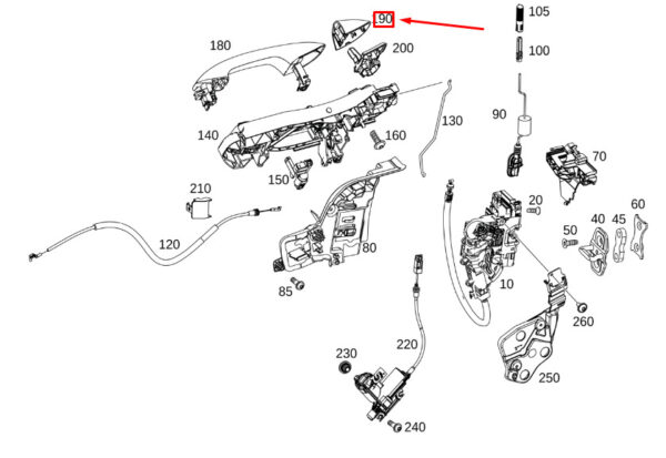 A09976617009999 - NEW MB E C238 FRONT LEFT DOOR HANDLE TRIM RING LHD A09976617009999 ORIGINAL