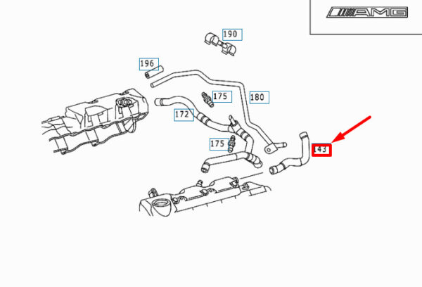 A1120181882 - MERCEDES-BENZ ML W163 Crankcase Breather Hose A1120181882 ORIGINAL
