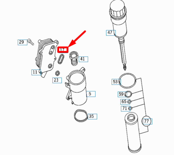A1121840261 - MERCEDES-BENZ SL R129 Engine Oil Cooler Gasket A1121840261 ORIGINAL