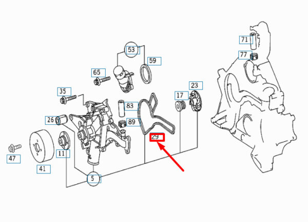 A1122010080 - NEW MERCEDES-BENZ E W210 WATER PUMP GASKET A1122010080 ORIGINAL
