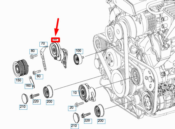 A1132000170 - NEW MERCEDES-BENZ SLR R199 SUPERCHARGER BELT TENSIONER A1132000170 ORIGINAL