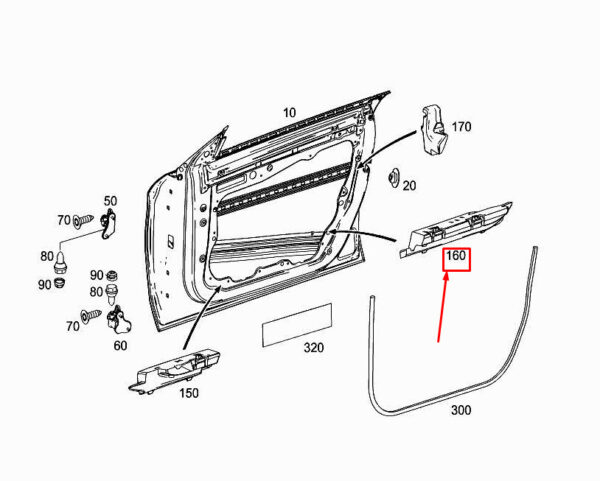 A1177220400 - MERCEDES-BENZ CLA Coupe C117 Rear Right Door Support A1177220400 ORIGINAL