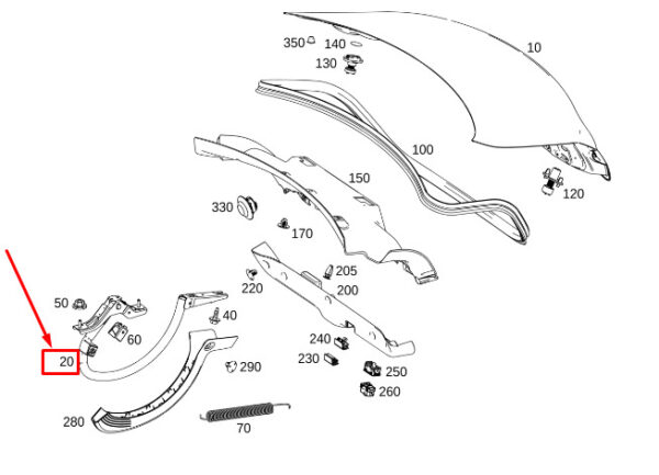 A1187500200 - MERCEDES-BENZ CLA C118 Rear Right Side Bootlid Hinge A1187500200 ORIGINAL