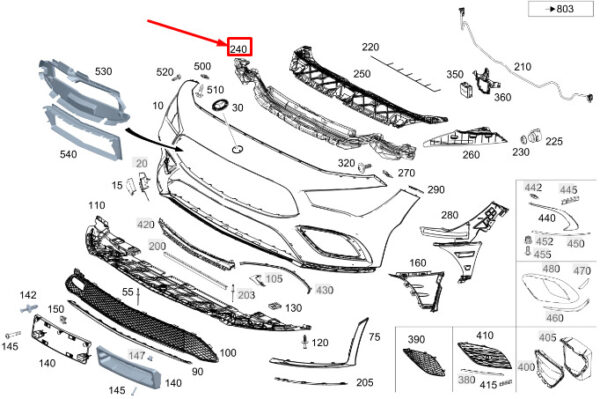 A1188805902 - MERCEDES-BENZ CLA C118 Front Bumper Impact Absorber A1188805902 ORIGINAL