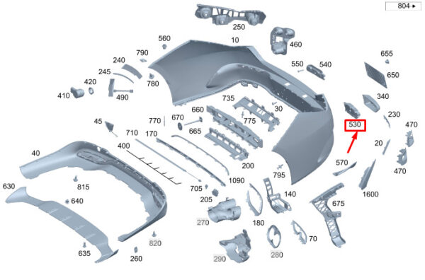 A1188854204 - MERCEDES-BENZ CLA C118 Rear Right Outer Bumper Absorber A1188854204 ORIGINAL