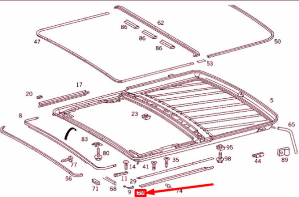 A1407820524 - NEW MERCEDES-BENZ S W140 ROOF FRAME LEFT RAIL A1407820524 ORIGINAL
