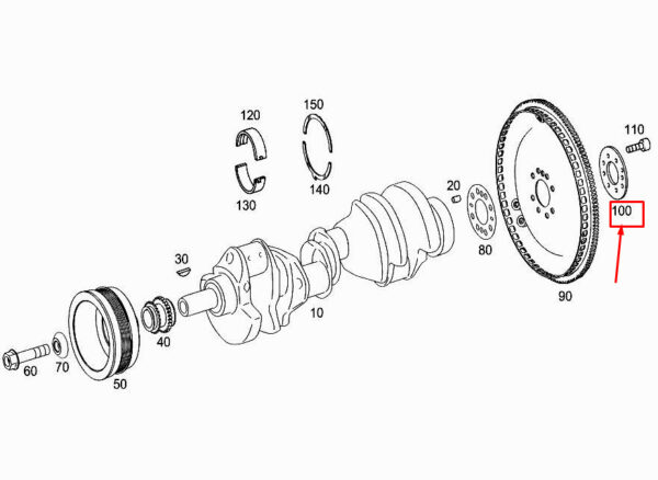 A1560320152 - MERCEDES-BENZ S W222 Rear Crankshaft Spacer Disk A1560320152 ORIGINAL