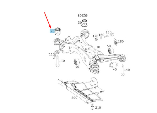 A1563510000 - MERCEDES-BENZ GLA X156 Rear Subframe Front Suspension A1563510000 ORIGINAL