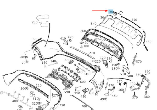 A156885270064 - MERCEDES-BENZ GLA X156 Rear Bumper Tow Eye Lower Cover A156885270064 ORIGINAL