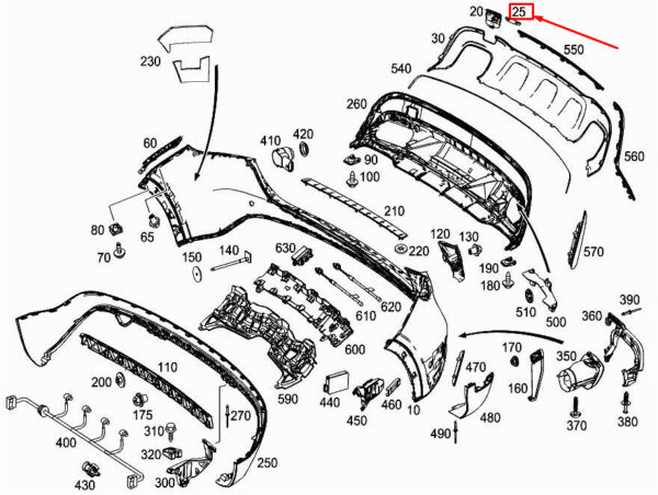 A1568855722 - MERCEDES-BENZ GLA X156 Rear Bumper Towing Eye Cover A1568855722 ORIGINAL