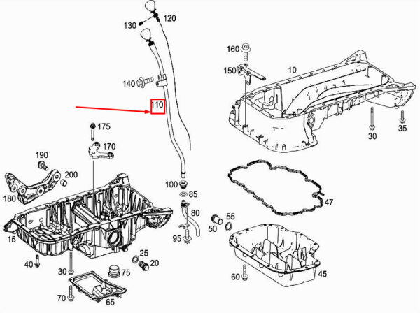 A1570106800 - MERCEDES-BENZ GLE W166 Engine Oil Dipstick Tube A1570106800 ORIGINAL
