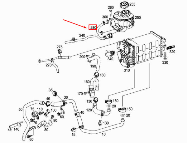 A1572030317 - MERCEDES-BENZ S W222 Engine Vent Line A1572030317 ORIGINAL