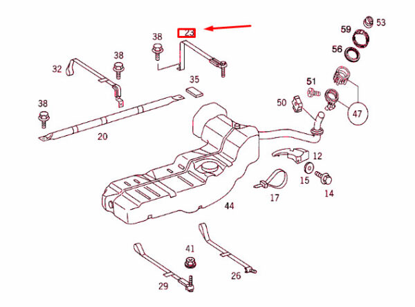 A1634750021 - NEW MERCEDES-BENZ M W163 FUEL TANK STRAP A1634750021 ORIGINAL