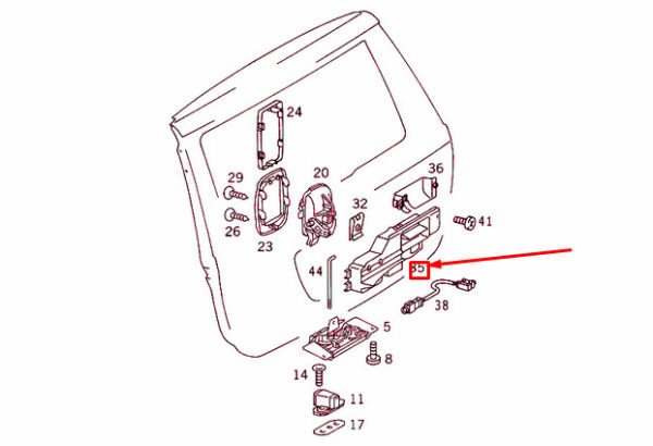 A1637400293 - NEW MERCEDES-BENZ ML W163 REAR PANEL DOOR OUTSIDE HANDLE A1637400293 ORIGINAL