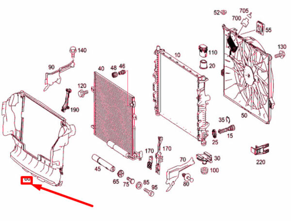A1645000416 - NEW MERCEDES-BENZ ML W164 RADIATOR AIR DEFLECTOR SHIELD A1645000416 ORIGINAL