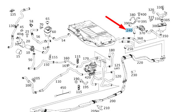 A1645007775 - MERCEDES-BENZ ML W164 Engine Coolant Hose A1645007775 ORIGINAL