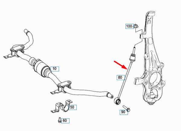 A1663200789 - MERCEDES-BENZ GLE W166 Front Sway Bar Left Tie Rod A1663200789 ORIGINAL