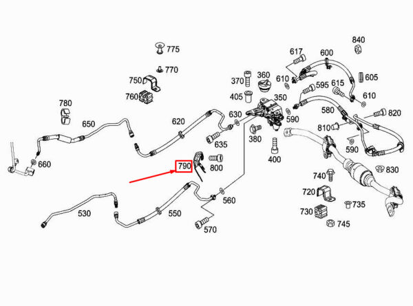 A1663280540 - MERCEDES-BENZ ML W166 Pressure And Return Line Bracket A1663280540 ORIGINAL
