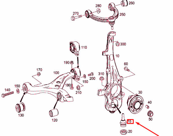 A1663300235 - MERCEDES-BENZ GLE W166 Steering Knuckle Supporting Joint A1663300235 ORIGINAL