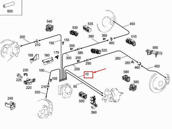 A1664209326 - MERCEDES-BENZ ML W166 Brake Line A1664209326 ORIGINAL