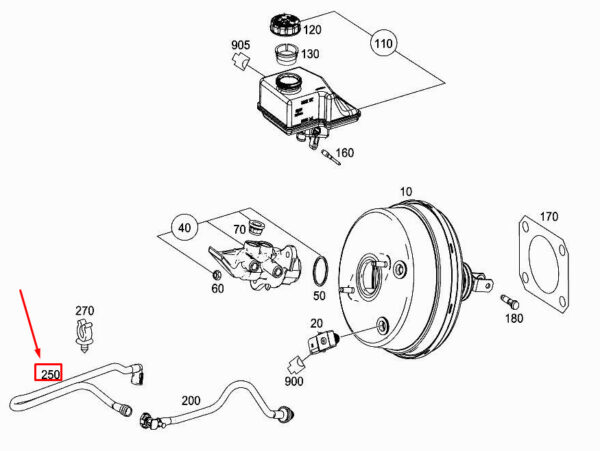 A1664301929 - MERCEDES-BENZ GLE W166 Engine Vacuum Line A1664301929 ORIGINAL