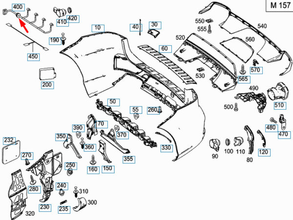 A1664401432 - MERCEDES-BENZ GLE W166 Rear Parking Sensor Wiring A1664401432 ORIGINAL