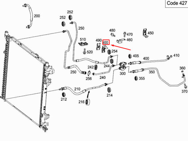 A1665010720 - MERCEDES-BENZ GLE W166 Transmission Oil Line Bracket A1665010720 ORIGINAL