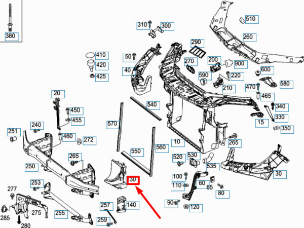 A1665050630 - NEW MERCEDES-BENZ ML W166 RADIATOR SUPPORT LEFT AIR DUCT A1665050630 ORIGINAL