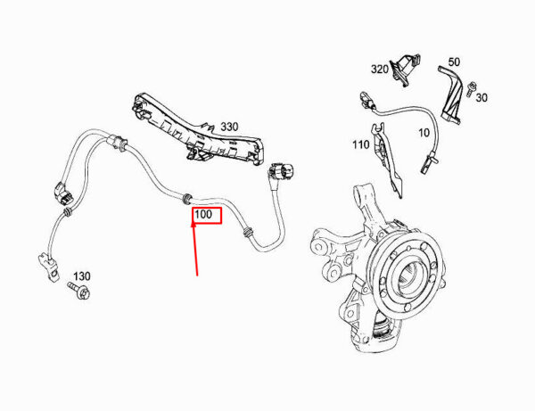 A1665405709 - MERCEDES-BENZ GLE W166 Rear Left Axle Wiring Harness A1665405709 ORIGINAL