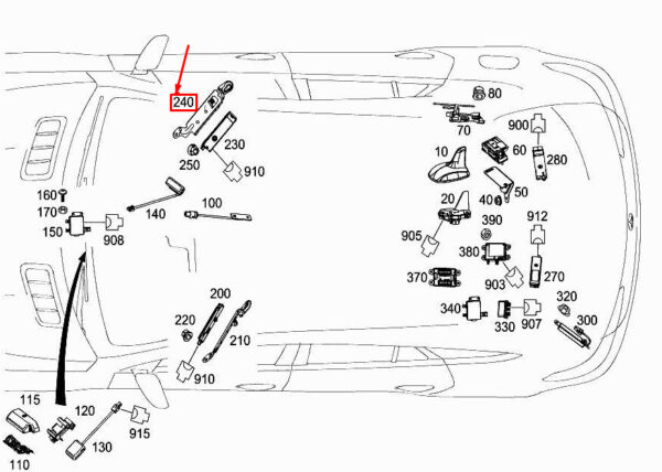 A1665453140 - MERCEDES-BENZ ML W166 Right Antenna Amplifier Bracket A1665453140 ORIGINAL