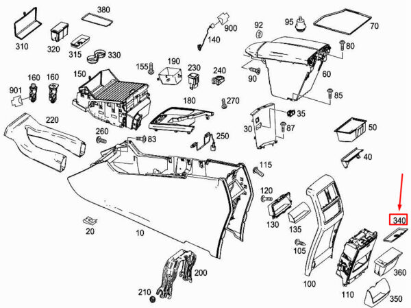 A1666831094 - MERCEDES-BENZ ML W166 Rear Stowage Tray Insert A1666831094 ORIGINAL
