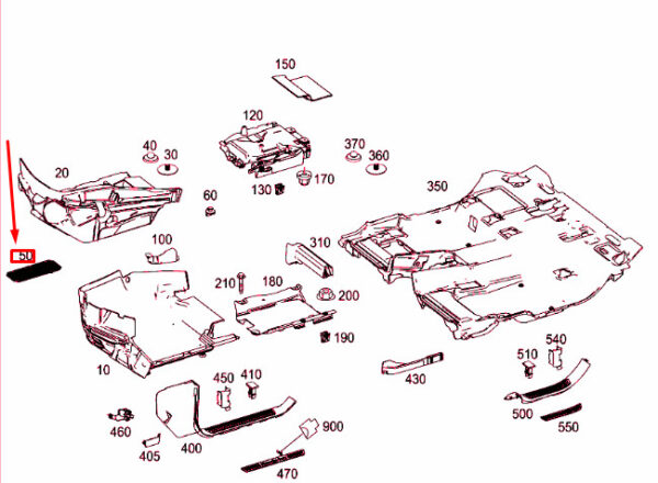 A16681400009G21 - MERCEDES-BENZ GLE W166 Tunnel Storage Net A16681400009G21 ORIGINAL