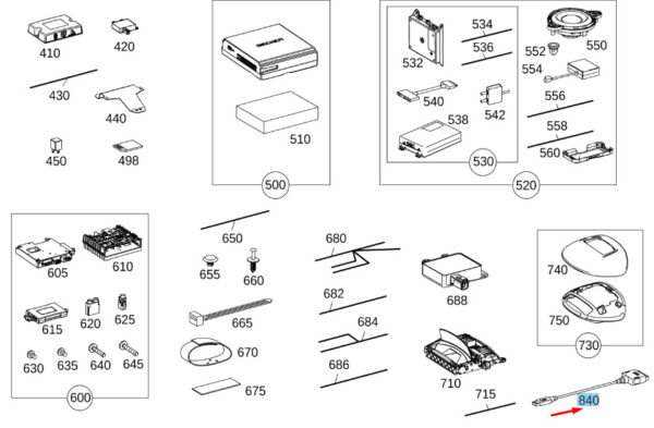A1668270304 - MERCEDES-BENZ ML W166 Ipad Connecting Cable A1668270304 ORIGINAL