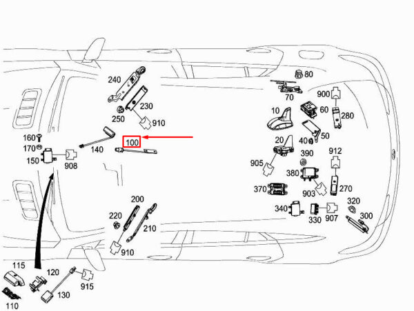A1669059801 - MERCEDES-BENZ ML W166 Left Bluetooth Antenna A1669059801 ORIGINAL