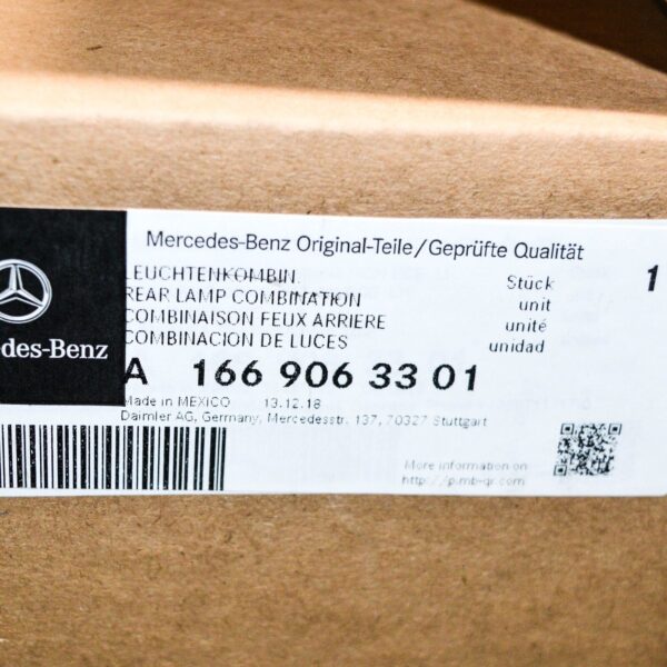 A1669063301 - NEW MERCEDES BENZ GLE W166 REAR LEFT TAILLIGHT LED A1669063301 ORIGINAL