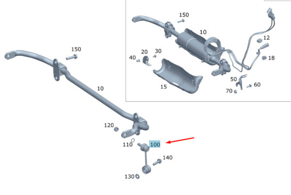 A1673208800 - MERCEDES-BENZ GLE W167 Rear Right Stabilizer Linkage A1673208800 ORIGINAL