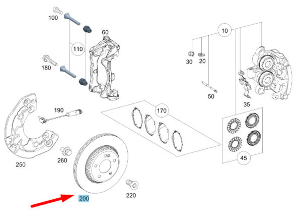 A1674211001 - MERCEDES-BENZ GLE W167 Front Vented Brake Disc A167421100107 ORIGINAL