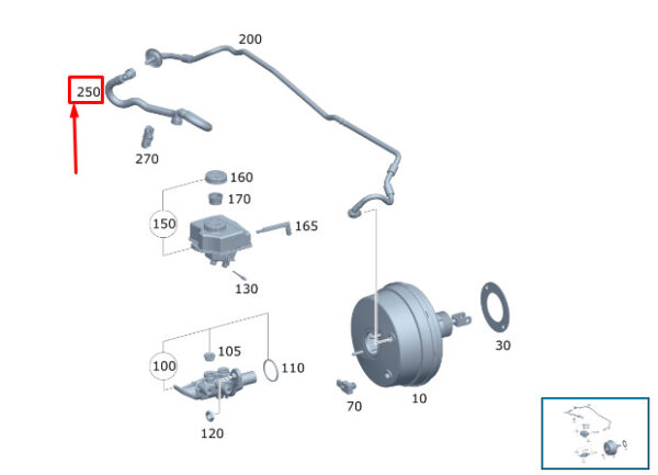A1674304300 - MERCEDES-BENZ GLS X167 Brake Booster Vacuum Line A1674304300 ORIGINAL