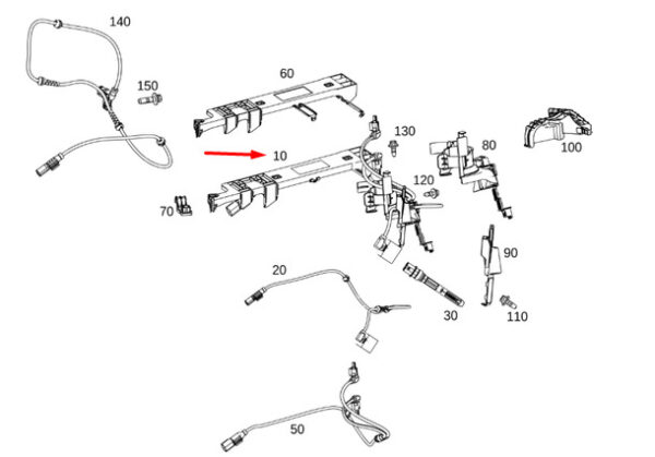 A1675406640 - NEW MERCEDES-BENZ GLE W167 FRONT RIGHT CABLE HARNESS A1675406640 2020 ORIGINAL