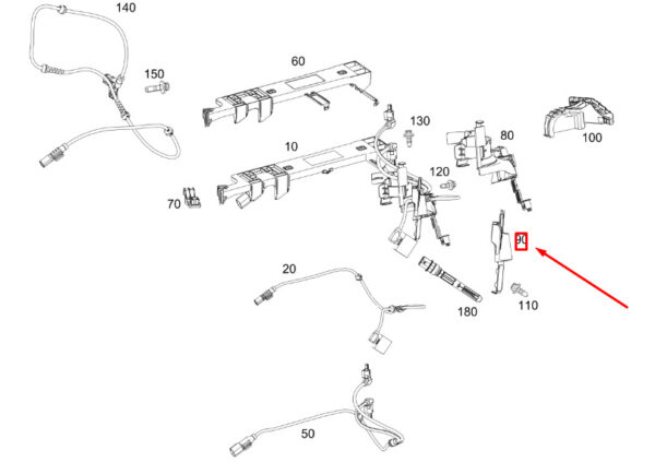 A1675461200 - MERCEDES-BENZ GLE W167 Front Right Line Bracket A1675461200 ORIGINAL