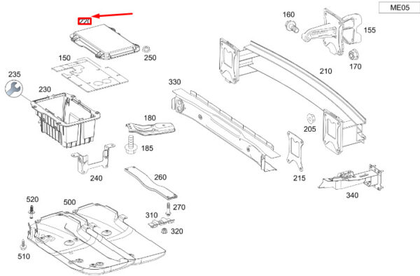 A1676194000 - MERCEDES-BENZ GLE W167 Rear End Floor Right Stiffener A1676194000 ORIGINAL