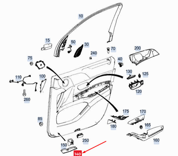 A1677271600 - MERCEDES-BENZ GLE W167 Front Right Door Pocket Insert A1677271600 ORIGINAL
